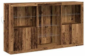 Aparador com Luzes LED Madeira Velha 181,5 x 37 x 100 cm Madeira de En
