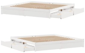 Cama sem colchão 180x200 cm madeira de pinho maciça branco