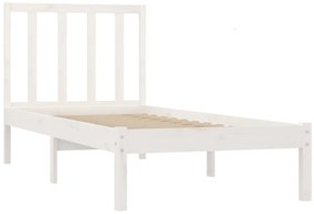 Estrutura de cama solteiro 90x190 cm pinho maciço branco
