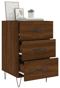 Mesa cabeceira 40x40x66 cm derivados madeira carvalho castanho