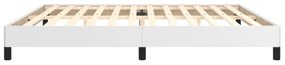 Estrutura de cama 200x200 cm couro artificial branco