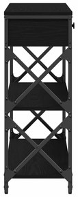 mesa de console vidaXL Preto Carvalho 75x28x75 cm Madeira de Engenhari