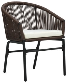 Conjunto de Jantar de Jardim com 5 Peças - Woven Rattan Marrom