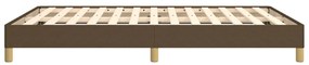 Estrutura de cama sem colchão 140x200 cm tecido castanho-escuro