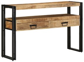 Mesas de Canto vidaXL Pretas 120x33x75 cm Madeira de Mangueira Maciça e Metal