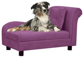 vidaXL Sofá para cães com almofada 83x44x44 cm pelúcia bordô