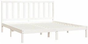 Estrutura de cama 200x200 cm pinho maciço branco