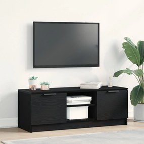 Estante para TV vidaXL Preto Carvalho 102x35x36,5 cm Madeira de engenh