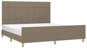 Cama sem colchão 160x200 cm tecido castanho-acinzentado