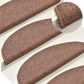 Tapetes de escada 30 pcs 56x17x3 cm castanho