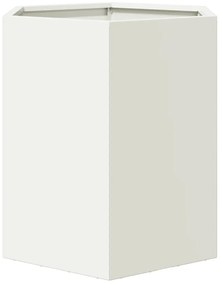 Vasos floreiras de jardim 2 pcs hexagonal 46x40x45cm aço branco
