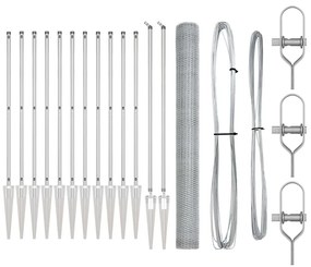 Conjunto de Cercas Conjunto de 2 Aço galvanizado 25 x 1,5 m
