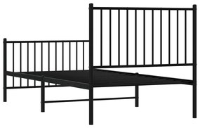 Estrutura de Cama Goni em Metal Preto - 90x190 cm - Design Retro