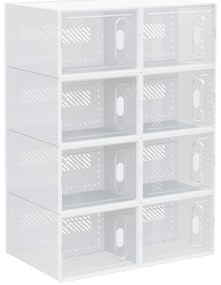HOMCOM Armário Modular de Plástico Sapateira Modular com 8 Cubos Portas Magnéticas Organizador de Sapatos para Entrada Corredor Dormitório 25x35x19cm Transparente