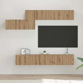 vidaXL Conjunto de móvel de TV com gaveta com prateleira 7 pcs carvalho artisiano