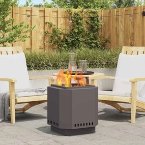 vidaXL Fire Pit Preto 48 x 48 x 51 cm Aço laminado a frio