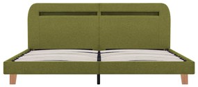 Estrutura de cama com LED sem colchão 150x200 cm tecido verde