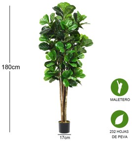 Planta Artificial 180 cm Planta Verde Falsa Quase Natural Ficus Lyrata em Vaso decorativo Casa Loja Escritório
