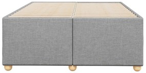 Estrutura de cama sem colchão 120x200 cm tecido cinzento-claro
