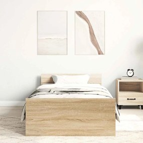 Estrutura cama s/ colchão derivados de madeira carvalho sonoma
