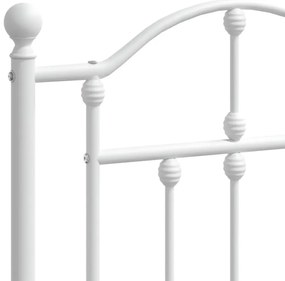 Estrutura de cama com cabeceira 200x200 cm metal branco