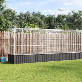 vidaXL Aviário com extensão 1042,5x107x212 cm aço prateado