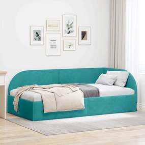 vidaXL Estrutura de Cama de Canto Turquesa 100 cm x 200 cm