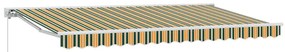 Toldo Retrátil Manual Verde e Amarelo 400x200 cm
