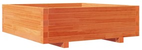Vaso/floreira de jardim 80x80x26,5 cm pinho maciço castanho-mel