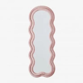 Espelho De Parede Irregular 60x160 Cm Estofado Evelyn Velluto Cor-de-rosa - Sklum