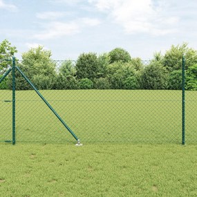 Cerca de Cadeia com 7 Postes de Espeto 1x10 m Aço Galvanizado