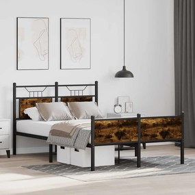 Estrutura cama s/ colchão derivados de madeira carvalho fumado