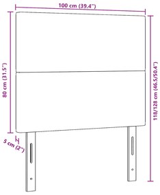 Cabeceira vidaXL Design Simples Cinza Claro 100 cm Tecido de Veludo