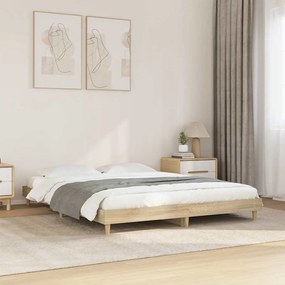 Estrutura de cama 135x190 cm derivados madeira carvalho sonoma
