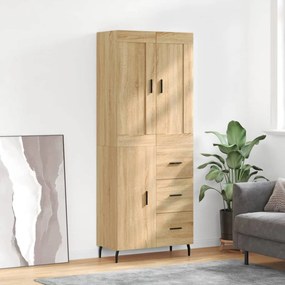 vidaXL Armário alto 69,5x34x180 cm derivados de madeira cor sonoma