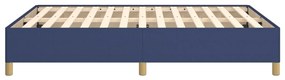 Estrutura de cama sem colchão 140x190 cm tecido azul