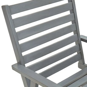 Cadeiras de jantar para jardim 3 pcs acácia maciça cinzento