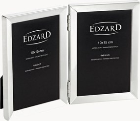 Moldura dupla para fotos banhada a prata Livorno