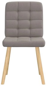 Cadeiras de jantar 4 pcs tecido cinzento-acastanhado