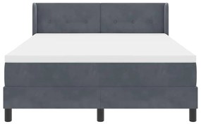 Cama Box Spring com Colchão vidaXL Cinza Escuro 140x190 cm Veludo