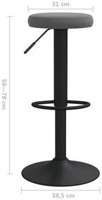 Bancos de bar 2 pcs veludo cinzento-escuro