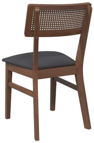 Cadeiras de jantar com almofadões 2 pcs madeira maciça castanho