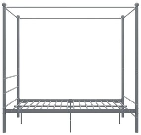 Estrutura de cama com dossel 160x200 cm metal cinzento