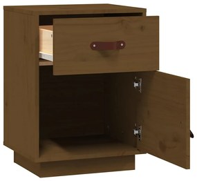 Mesa de cabeceira 40x34x55 cm pinho maciço castanho mel