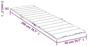 Almofadão p/ espreguiçadeira 200x50x3cm tecido oxford antracite