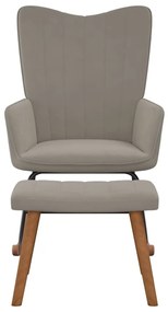 Cadeira de baloiço com banco veludo cinzento-claro