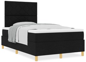 Cama Box com Colchão Preto 120x200 cm Tecido
