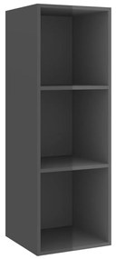 3 pcs conjunto móveis de TV derivados madeira cinza brilhante
