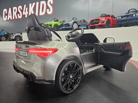 Carro elétrico infantil BMW M4 12V Com Rodas EVA e Assento em couro Cinzento metálico