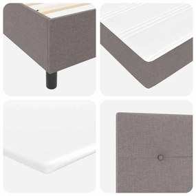 Cama Box com Colchão e Luz LED - Taupe - 120 x 200 cm - Tecido